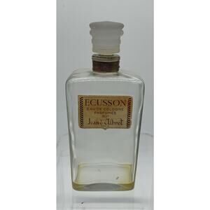 VINTAGE Ecusson Jean D'Albret 90 Eau De Cologne France Glass Crown Empty As Is